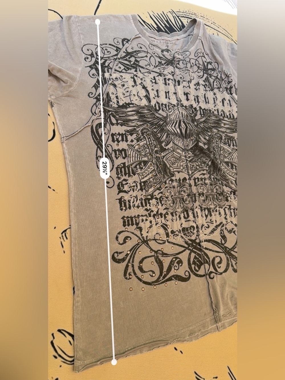 Affliction Men's Riveted Grey Graphic Short Sleeve Tee Size XL - Picture 10 of 12